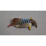 A Novelty Bird Brooch with Jay Feathers