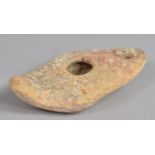 A Roman Style Clay Oil Lamp, 10cm Long