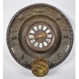 A French Circular Wall Clock the Original Movement Present but now Replaced with Battery, 41cm