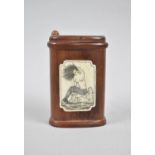 A Reproduction Wooden and Scrimshaw Puzzle Box of Oval Form, Decorated with Topless Mermaids,
