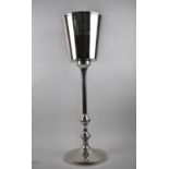 A Large Free Standing Silver Plated Bollinger Champagne Cooler on Turned Stand with Circular Foot,
