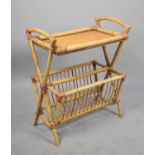 A Vintage Bamboo Table/Magazine Rack, 50cms Wide