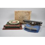 A Vintage Tin Plate Timplex Childs Typewriter in Original Cardboard Box together with a Vintage