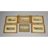 A Collection of Five Reframed Stevengraph Silks to include Lady Godiva, Railway, Hunting,