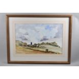 A Framed Watercolour by John Christian, Coastal Church in Landscape, 52x34cms