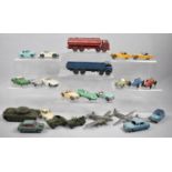 A Collection of Vintage Playworn Dinky Toys to include Lorries, Military, Aircraft, Sports and