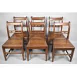 A Set of Six 19th Century Oak Side Chairs