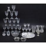 A Collection of Wines, Sherries, Glass Vases, Masonic Glass Etc