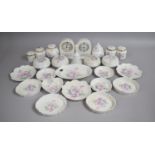 A Collection of Aynsley Little Sweetheart China to include Lidded Boxes, Mantel Clocks, Dishes