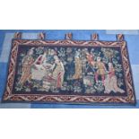 A Continental Woven Wall Hanging Depicting Wine Making, 99x56cms