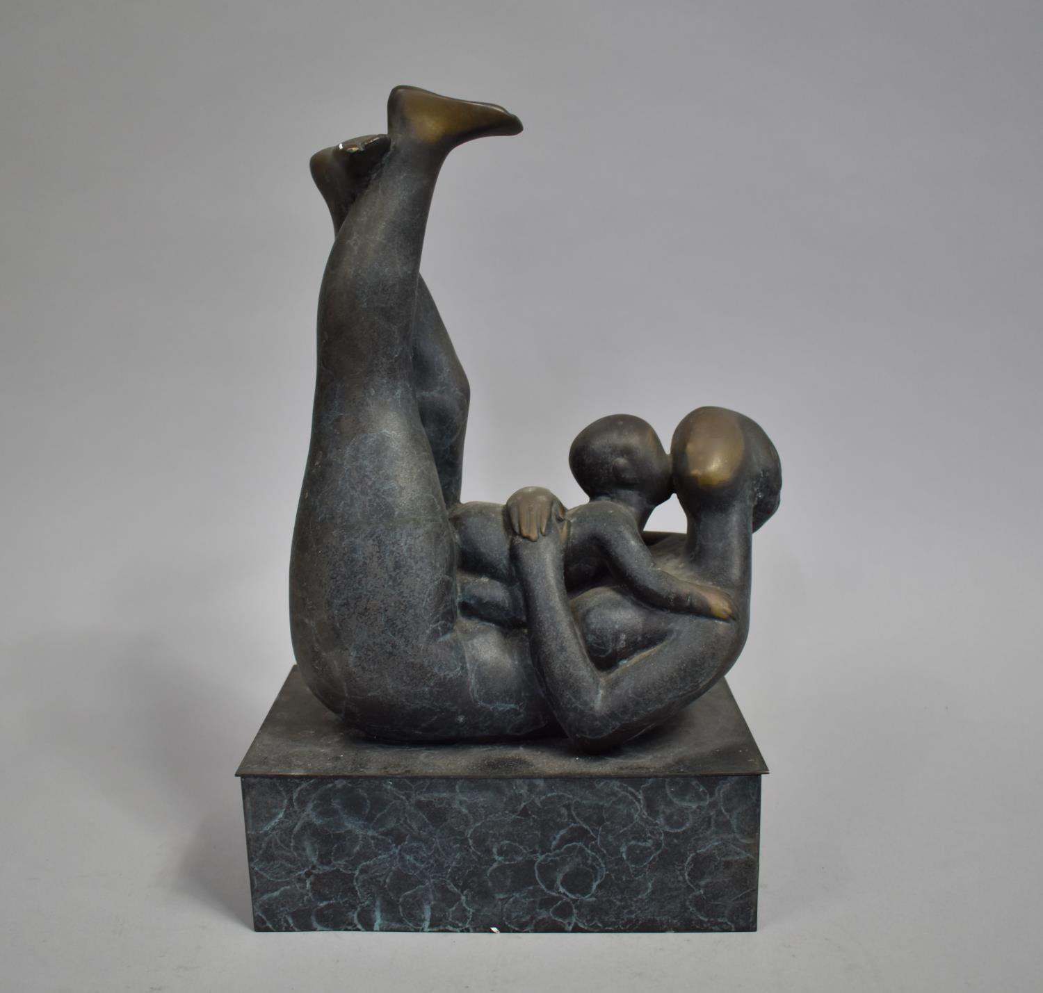 A Modernist Bronze Sculpture of Mother and Child, 33cms High - Image 2 of 2