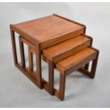 A 1970s Nest of Three Teak tables, Longest 50cms Wide