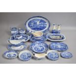 A Collection of Various Blue and White Spode Italian Pattern Dinnerwares to include Graduated Meat