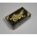 A Late 20th Century Lacquered Papier Mache Box, The Hinged Lid decorated with Thai Dancer, 19x11cms