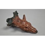 A Reproduction Cold Painted Bronze Novelty Letter Clip in the Form of a Foxes Head, 15cms Long