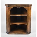 A Modern Oak Wall Hanging Open Two Shelf Wall Cabinet, 67cms Wide and 76cms High