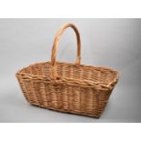 A Vintage Wicker Shopping Basket, 41cms Wide