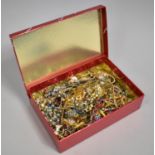 A Vintage Yves Saint Laurent Box Containing Vintage Costume Jewellery