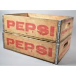 A Pair of Reproduction Pepsi Drinks Crates, Each 46cm Wide