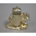 A Modern Silver Plated Novelty Cruet in the Form of an Elephant, 12cms Wide