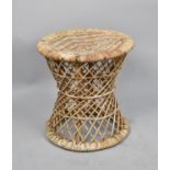 A Circular Woven Dressing Table Stool, 37cms Diameter