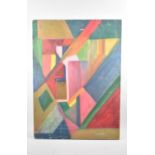 A Framed Abstract Geometric Oil on Canvas, 56x76cms