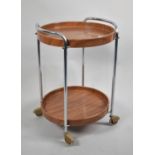 A Mid 20th Century Two Tier Chrome Trolley, 42cms Diameter and 63cms High