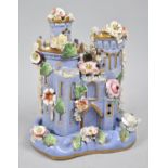 A Late 19th Century Pastille Burner in the Form of Castle Decorated with Flowers, 18cms High