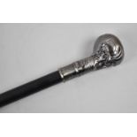 A Reproduction Novelty Walking Cane with Skull Handle,