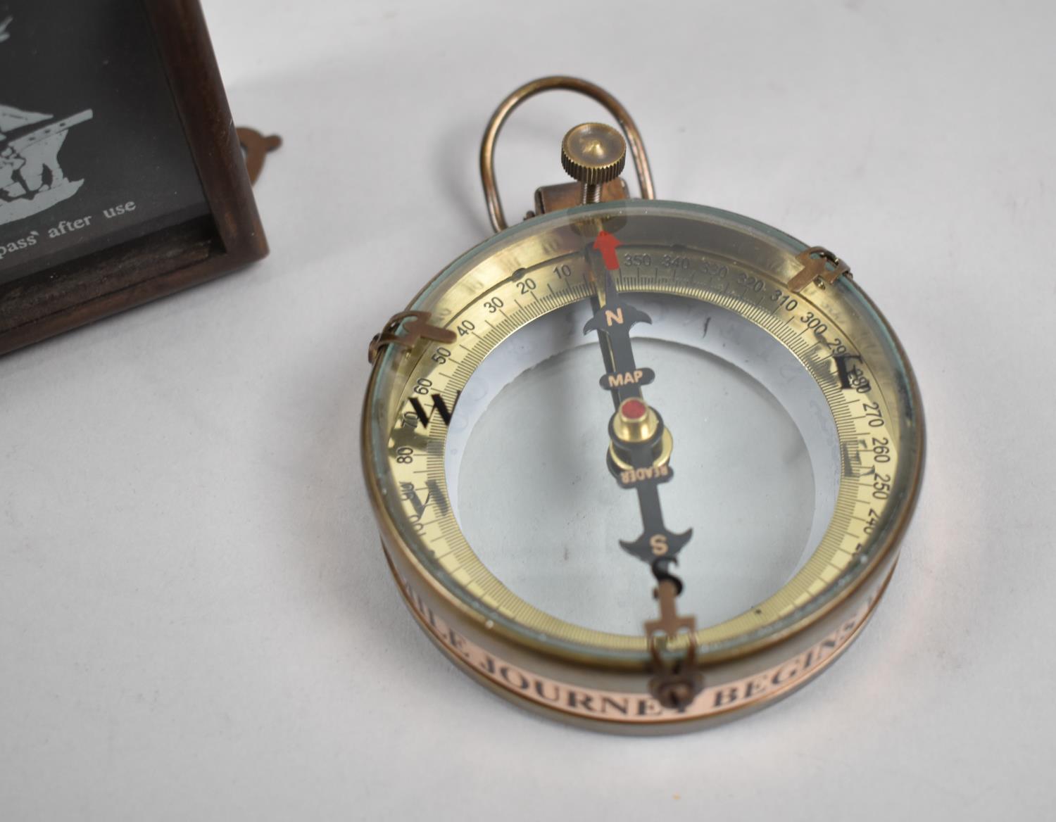 A Reproduction Model of a Captain's Cabin Map Reader Compass with Magnifying Glass, as made by - Image 2 of 3