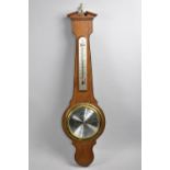 A Modern Wheel Barometer and Thermometer by Comitti, 60cms High