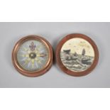 A Reproduction Circular Wooden and Scrimshaw Pocket Compass decorated with Whale Hunt Scene, 6.