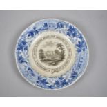 A 19th Century Transfer Printed Plate Celebrating 21st Birthday or Richard Biddulph of Chirk Castle,