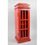A Modern Wooden Novelty Single Shelf Cabinet in the Form of a Telephone Box, 52cms High