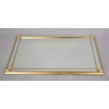 A Modern Gilt Framed Rectangular Wall Mirror, 102x74cms