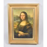 A Gilt Framed Print on Canvas, Mona Lisa, 26c17cms