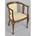 A Mid 20th Century Walnut Framed Tub Salon Armchair