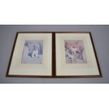 A Pair of Framed Cecil Aldin Prints, Terriers, 19x14cms