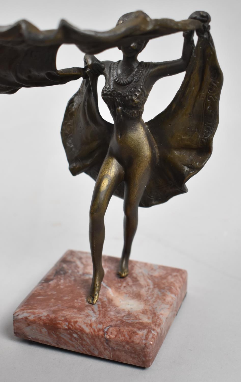 A Reproduction Bronze Novelty Desk Top Erotic Paperweight in the Form of Dancing Girl with Hinged - Image 2 of 2