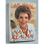 A Bound Volume, My Turn, The Memoirs of Nancy Reagan, with Autographed Harrods Book Department Card