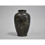 A 1962 Oriental Stone Vase with Incised Horse Decoration, Dated and Signed Under, 13.5cms High