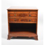A Modern Bradley String Inlaid and Crossbanded Mahogany Side Cabinet with Top Brushing Slide over