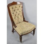 A Late Victorian/Edwardian Button Tapestry Upholstered Ladies Nursing Chair