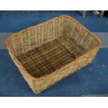 A Large Wicker Rectangular Basket, 80cms by 60cms