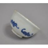 A Chinese Blue and White Tea Bowl Decorated with Bats, 8cms Diameter