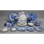 A Collection of Various Blue and White to include Jasperware Jug, Cheese Dish and Cover, Various