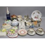 A Collection of Various Ceramics to include Cow Creamers, Cups, Saucers, Decorative Jelly Mould Wall