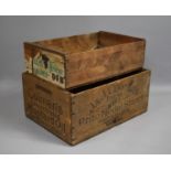 Two Vintage Wooden Boxes for South African Grapes and Coleman's Patent No1 Starch