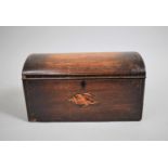 An 18th Century George III Mahogany Dome Topped Tea Caddy with a Tulip Wood Crossbanding an Shell