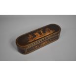 A 19th Century Sorrento Ware Box, the Hinged Lid with Marquetry and Inkwork Figural Scene within